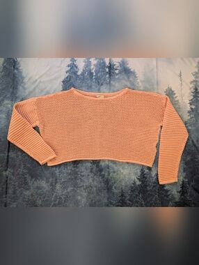 Billabong 100% Cotton Women's Peach Pullover Knit Oversized Sweater